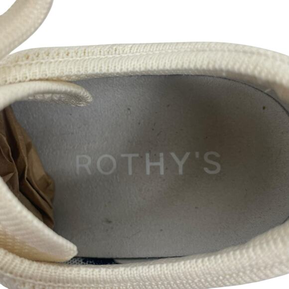 Rothy's The Lace Up Sneaker Knit Fabric Navy Orange Size 7 Limited Edition - Picture 10 of 12